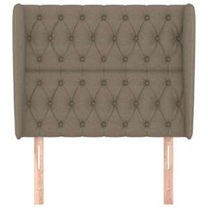 Čelo postele typu ušák taupe 103x23x118/128 cm textil - obrázek 3