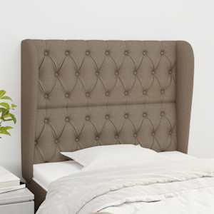 Čelo postele typu ušák taupe 103x23x118/128 cm textil - obrázek 1