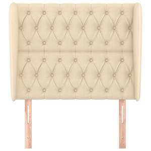 Čelo postele typu ušák krémové 103x23x118/128 cm textil - obrázek 3