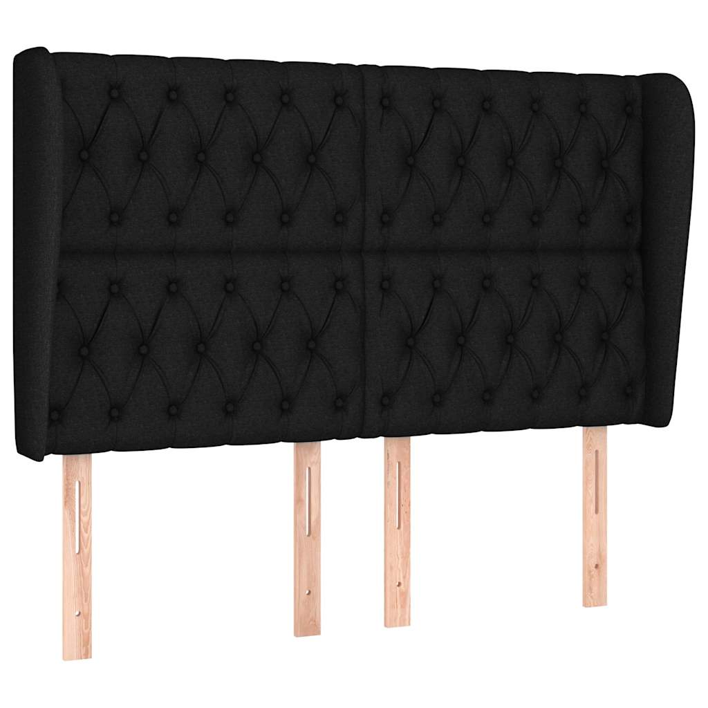 vidaXL Hoofdbord met randen 147x23x118/128 cm stof zwart, foto 3