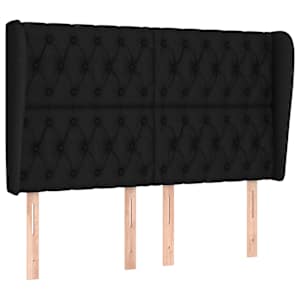 Čelo postele typu ušák černé 147x23x118/128 cm textil - obrázek 2