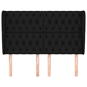 Čelo postele typu ušák černé 147x23x118/128 cm textil - obrázek 3