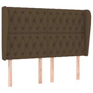 Čelo postele typu ušák tmavě hnědé 147x23x118/128 cm textil - obrázek 2