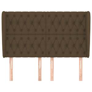 Čelo postele typu ušák tmavě hnědé 147x23x118/128 cm textil - obrázek 3