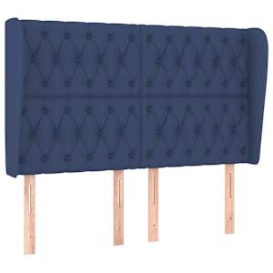 Čelo postele typu ušák modré 147x23x118/128 cm textil - obrázek 2