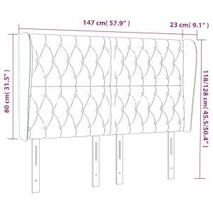 Čelo postele typu ušák modré 147x23x118/128 cm textil - obrázek 9