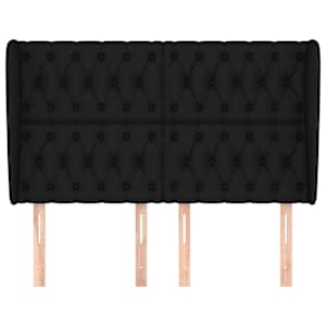 Čelo postele typu ušák černé 163x23x118/128 cm textil - obrázek 3
