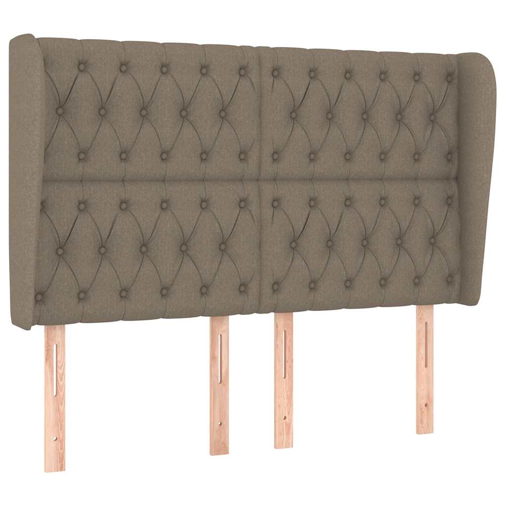 vidaXL Hoofdbord met randen 163x23x118/128 cm stof taupe, foto 3
