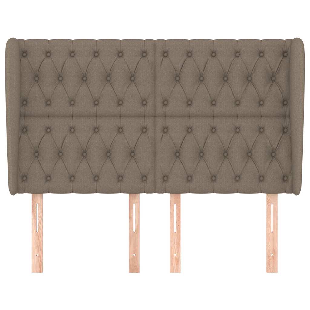 vidaXL Hoofdbord met randen 163x23x118/128 cm stof taupe, foto 2