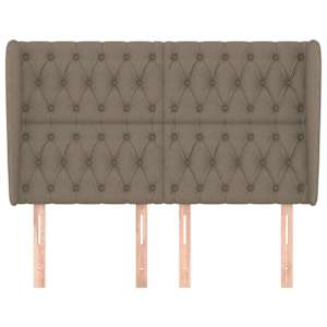 Čelo postele typu ušák taupe 163x23x118/128 cm textil - obrázek 3