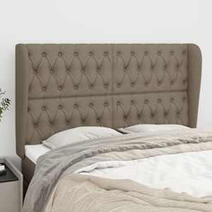 Čelo postele typu ušák taupe 163x23x118/128 cm textil - obrázek 1