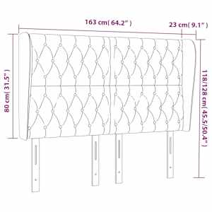 Čelo postele typu ušák krémové 163x23x118/128 cm textil - obrázek 9