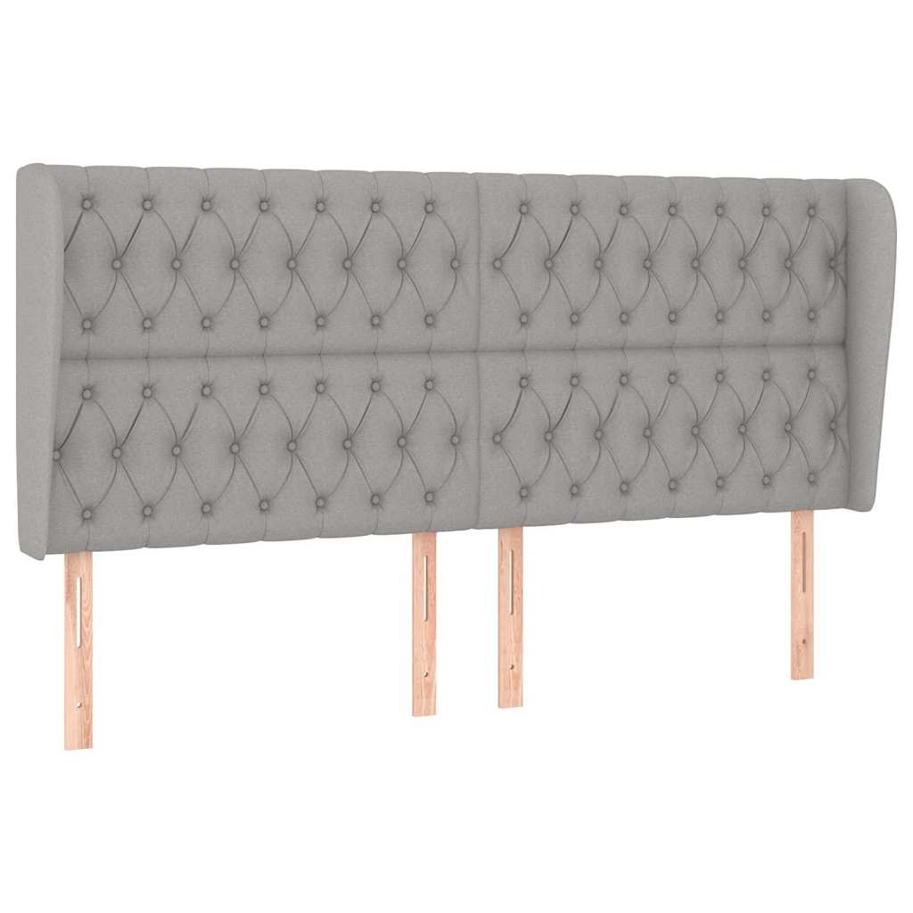 vidaXL Čelo postele typu ušák světle šedé 183x23x118/128 cm textil
