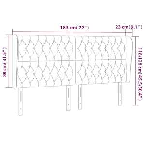 Čelo postele typu ušák tmavě šedé 183x23x118/128 cm textil - obrázek 9