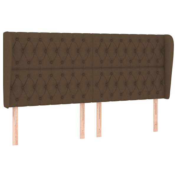 vidaXL voodipeats servadega, tumepruun, 183x23x118/128 cm, kangas