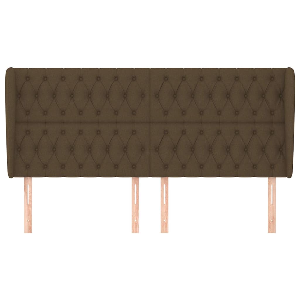 vidaXL Hoofdbord met randen 183x23x118/128 cm stof donkerbruin bruin, foto 2