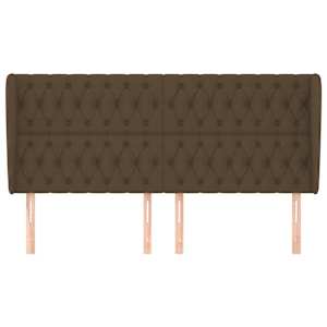 Čelo postele typu ušák tmavě hnědé 183x23x118/128 cm textil - obrázek 3