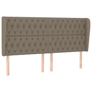 Čelo postele typu ušák taupe 183x23x118/128 cm textil - obrázek 2