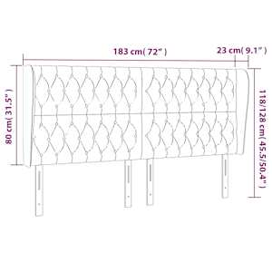 Čelo postele typu ušák taupe 183x23x118/128 cm textil - obrázek 9