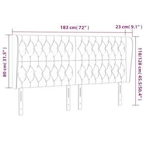Čelo postele typu ušák krémové 183x23x118/128 cm textil - obrázek 9