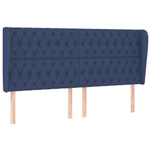 Čelo postele typu ušák modré 183x23x118/128 cm textil - obrázek 2
