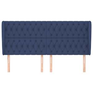Čelo postele typu ušák modré 183x23x118/128 cm textil - obrázek 3
