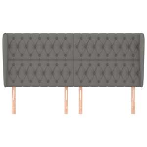 Čelo postele typu ušák tmavě šedé 203x23x118/128 cm textil - obrázek 3