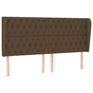 Čelo postele typu ušák tmavě hnědé 203x23x118/128 cm textil - obrázek 2