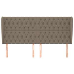 Čelo postele typu ušák taupe 203x23x118/128 cm textil - obrázek 3