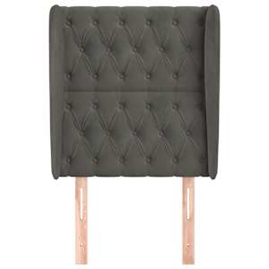 Čelo postele typu ušák tmavě šedé 83 x 23 x 118/128 cm samet - obrázek 3