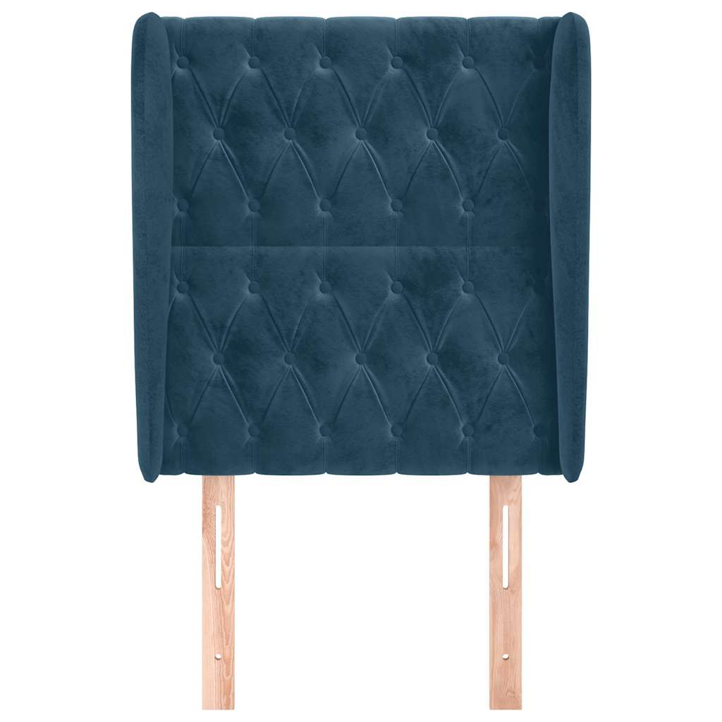 Thumbnail - vidaXL Kopfteil mit Ohren Dunkelblau 83x23x118/128 cm Samt