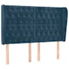 vidaXL voodipeats servadega, tumesinine, 147x23x118/128 cm, samet