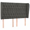 vidaXL voodipeats servadega, tumehall, 163x23x118/128 cm, samet