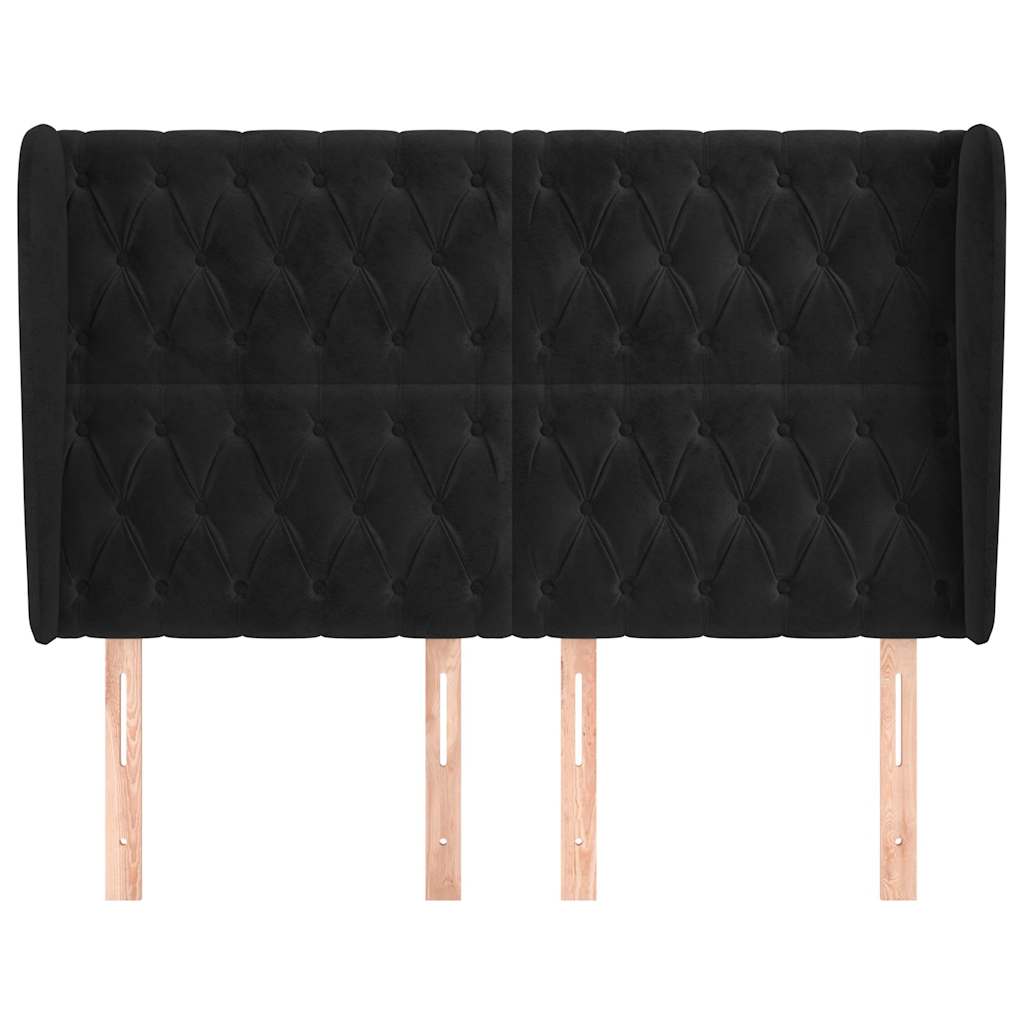 vidaXL Hoofdbord met randen 163x23x118/128 cm fluweel zwart, foto 2