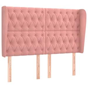 Čelo postele typu ušák růžová 163x23x118/128 cm samet - obrázek 2