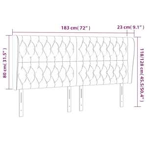 Čelo postele typu ušák černé 183x23x118/128 cm samet - obrázek 9