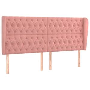 Čelo postele typu ušák růžová 183x23x118/128 cm samet - obrázek 2