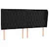 vidaXL voodipeats servadega, must, 203x23x118/128 cm, samet