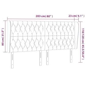 Čelo postele typu ušák tmavě zelená 203x23x118/128 cm samet - obrázek 7