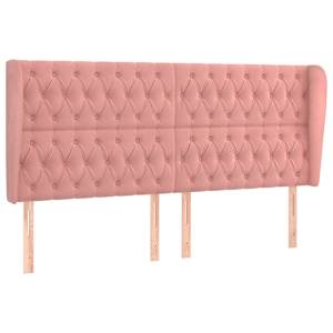 Čelo postele typu ušák růžová 203x23x118/128 cm samet - obrázek 2