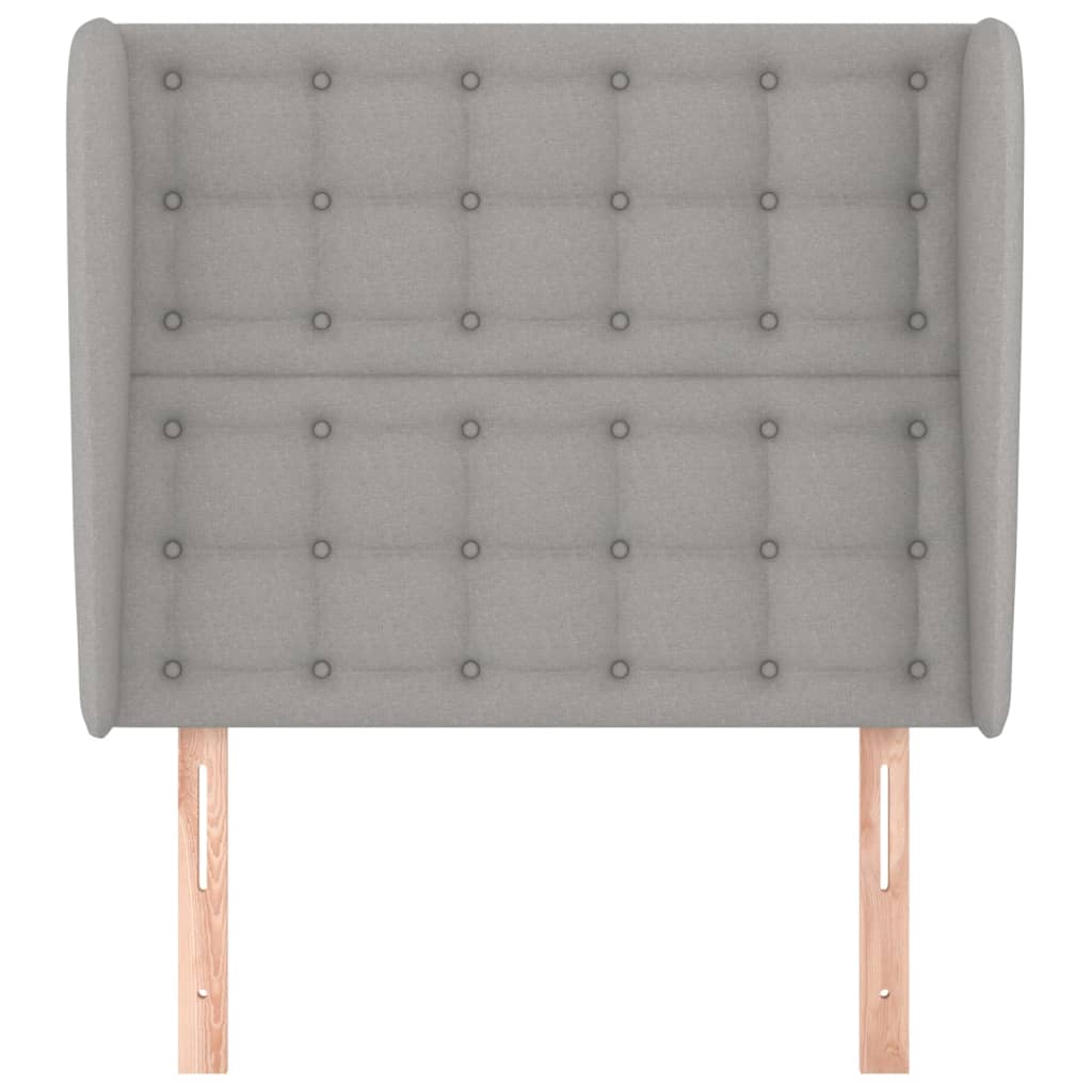 vidaXL Hoofdbord met randen 83x23x118/128 cm stof lichtgrijs afbeelding