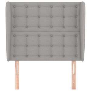 Čelo postele typu ušák světle šedé 83 x 23 x 118/128 cm textil - obrázek 3