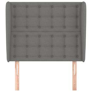 Čelo postele typu ušák tmavě šedé 83 x 23 x 118/128 cm textil - obrázek 3