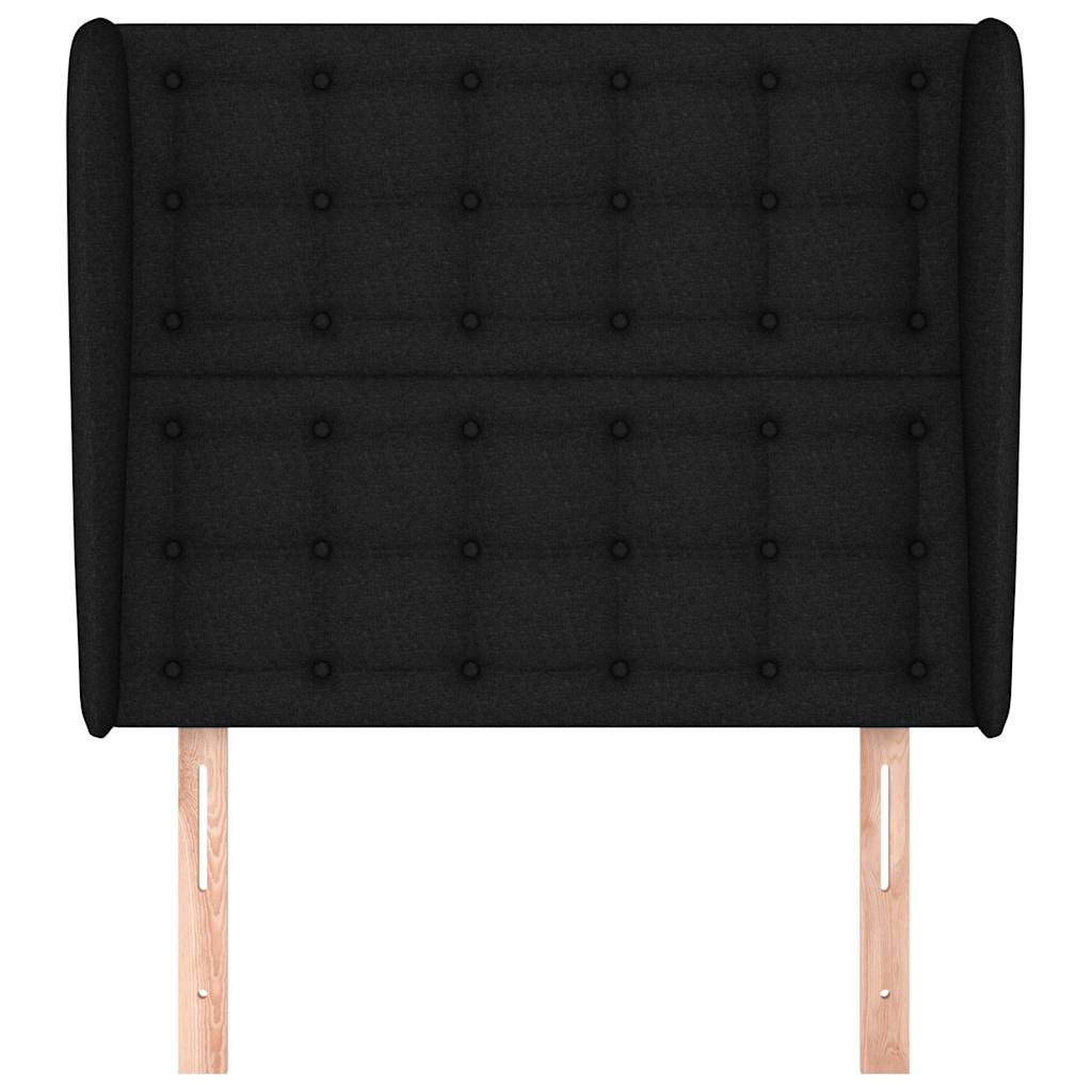 vidaXL Hoofdbord met randen 83x23x118/128 cm stof zwart, foto 2