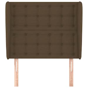Čelo postele typu ušák tmavě hnědé 83 x 23 x 118/128 cm textil - obrázek 3