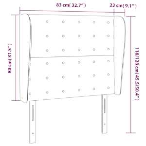 Čelo postele typu ušák tmavě hnědé 83 x 23 x 118/128 cm textil - obrázek 9