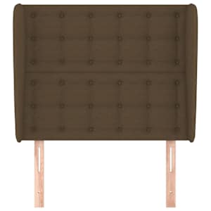 vidaXL T&ecirc;te de lit avec oreilles Marron fonc&eacute; 83x23x118/128 cm Tissu