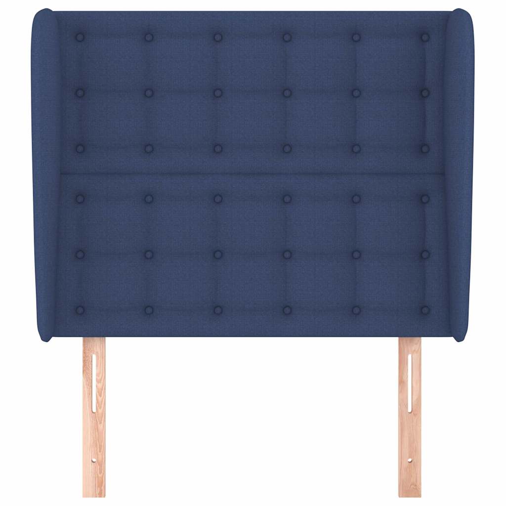 vidaXL Hoofdbord met randen 83x23x118/128 cm stof blauw, foto 2