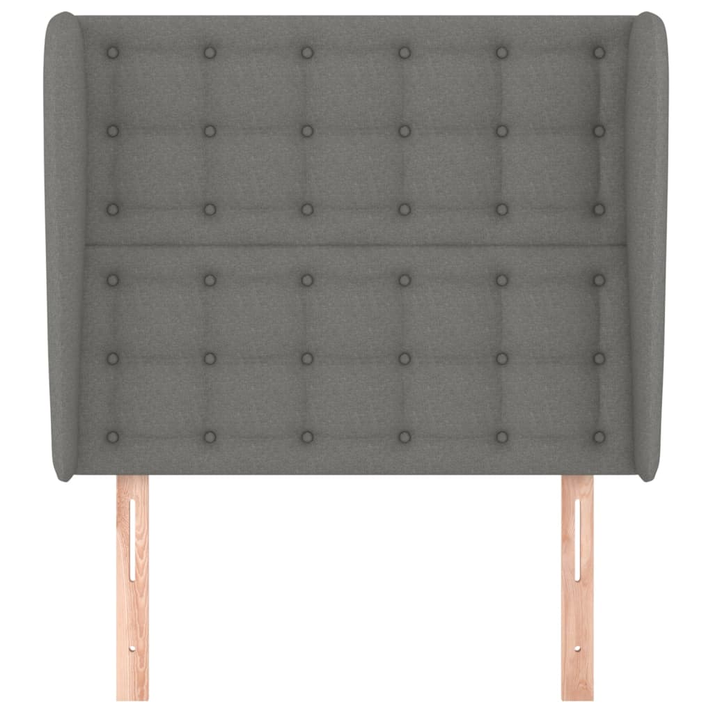 vidaXL Hoofdbord met randen 93x23x118/128 cm stof donkergrijs afbeelding