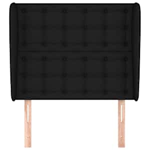 Čelo postele typu ušák černé 93x23x118/128 cm textil - obrázek 3